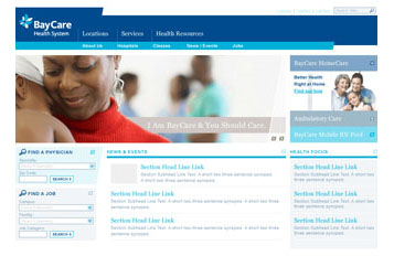 BayCare.org - Corporate Website Page Mockups